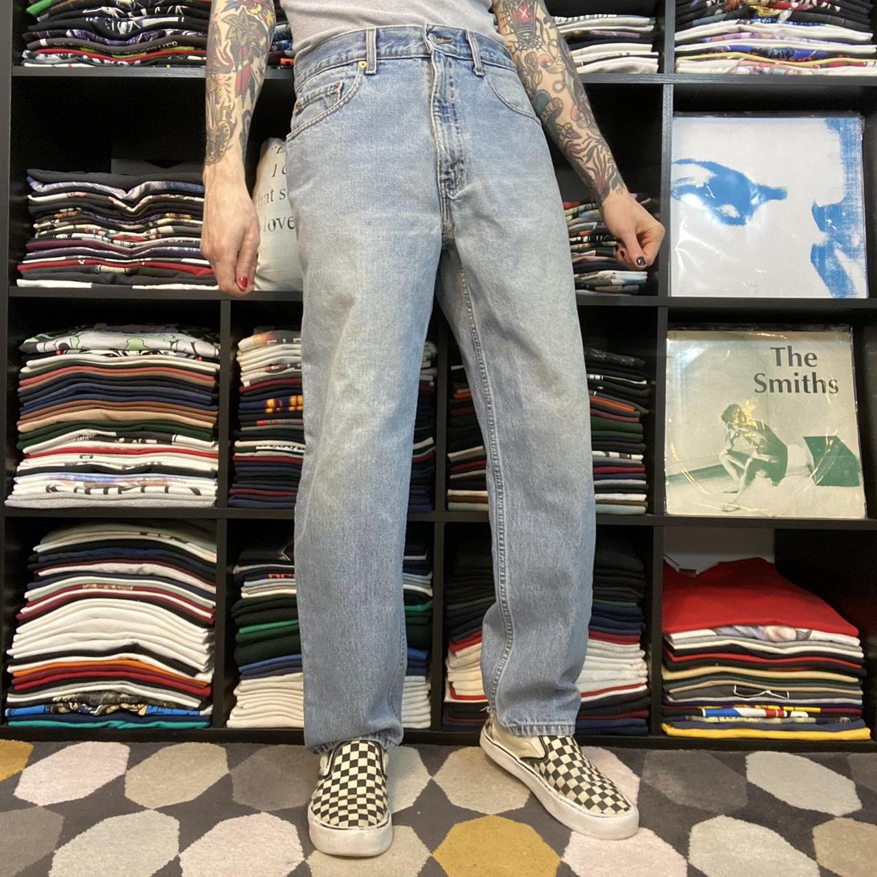 vintage 90’s light blue washed LEVIS 550 relaxed... - Depop