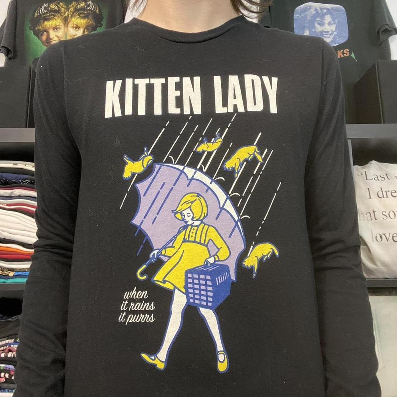 black long sleeve KITTEN LADY when it rains it. Depop