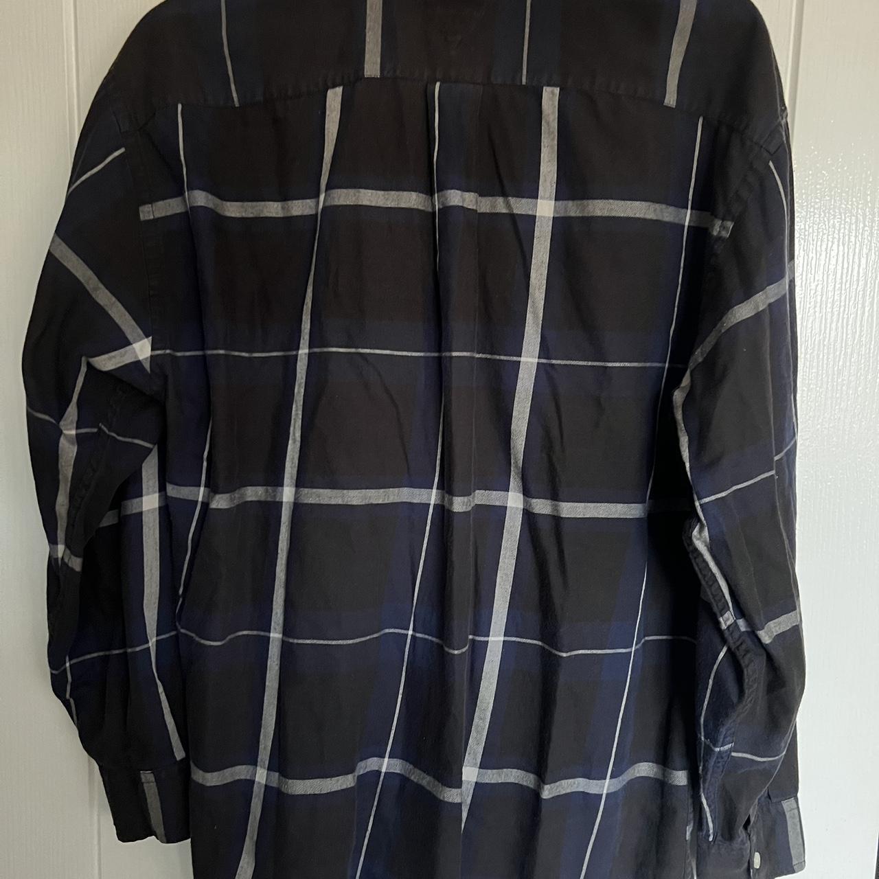 Tommy Hilfiger shirt in dark blue, black and white... - Depop