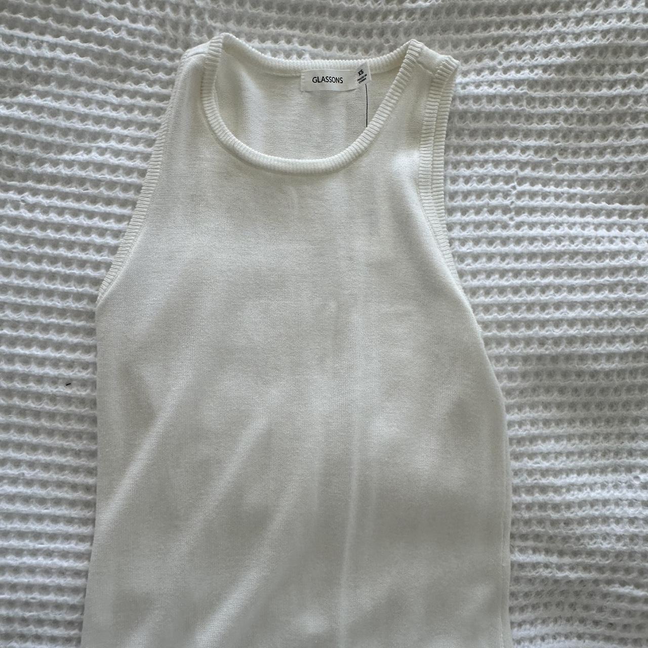 WHITE KNIT GLASSONS DRESS Perfect for summer Never... - Depop