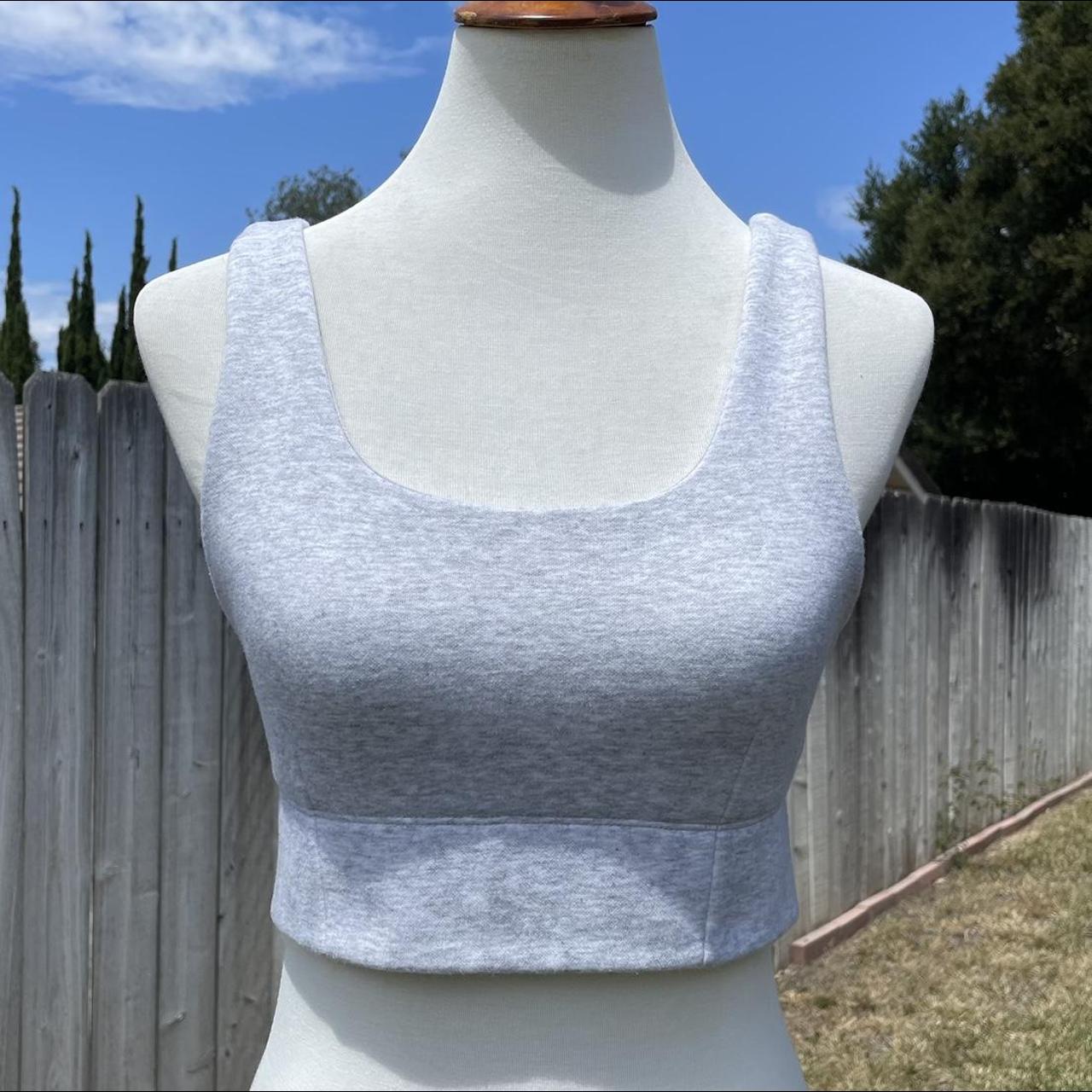 Light gray crop top/sport bra. No label or tags of... - Depop