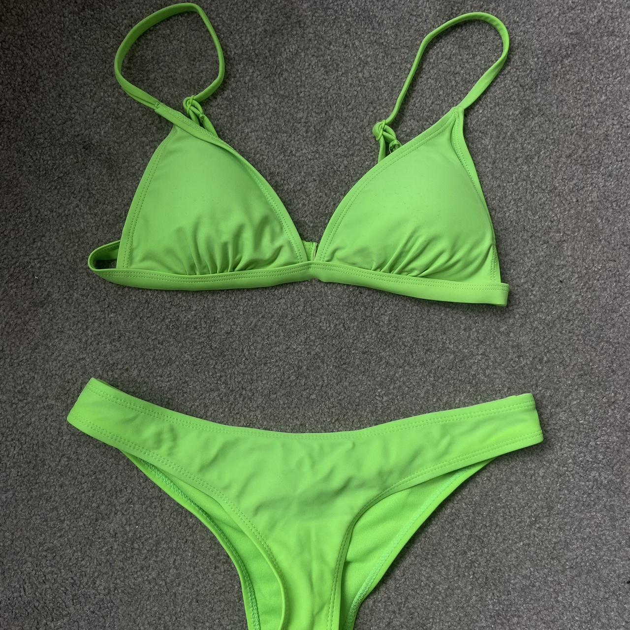 Bright Green Bikini Worn Twice Depop