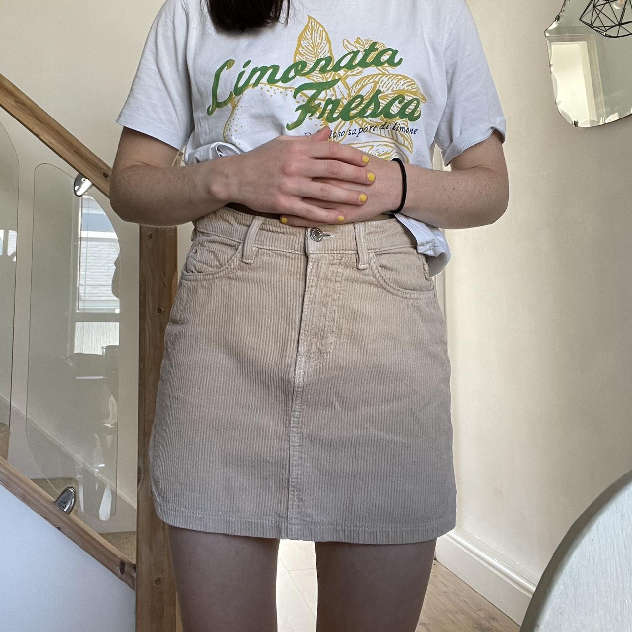 Bershka beige cord skirt Size s Free shipping !! Depop