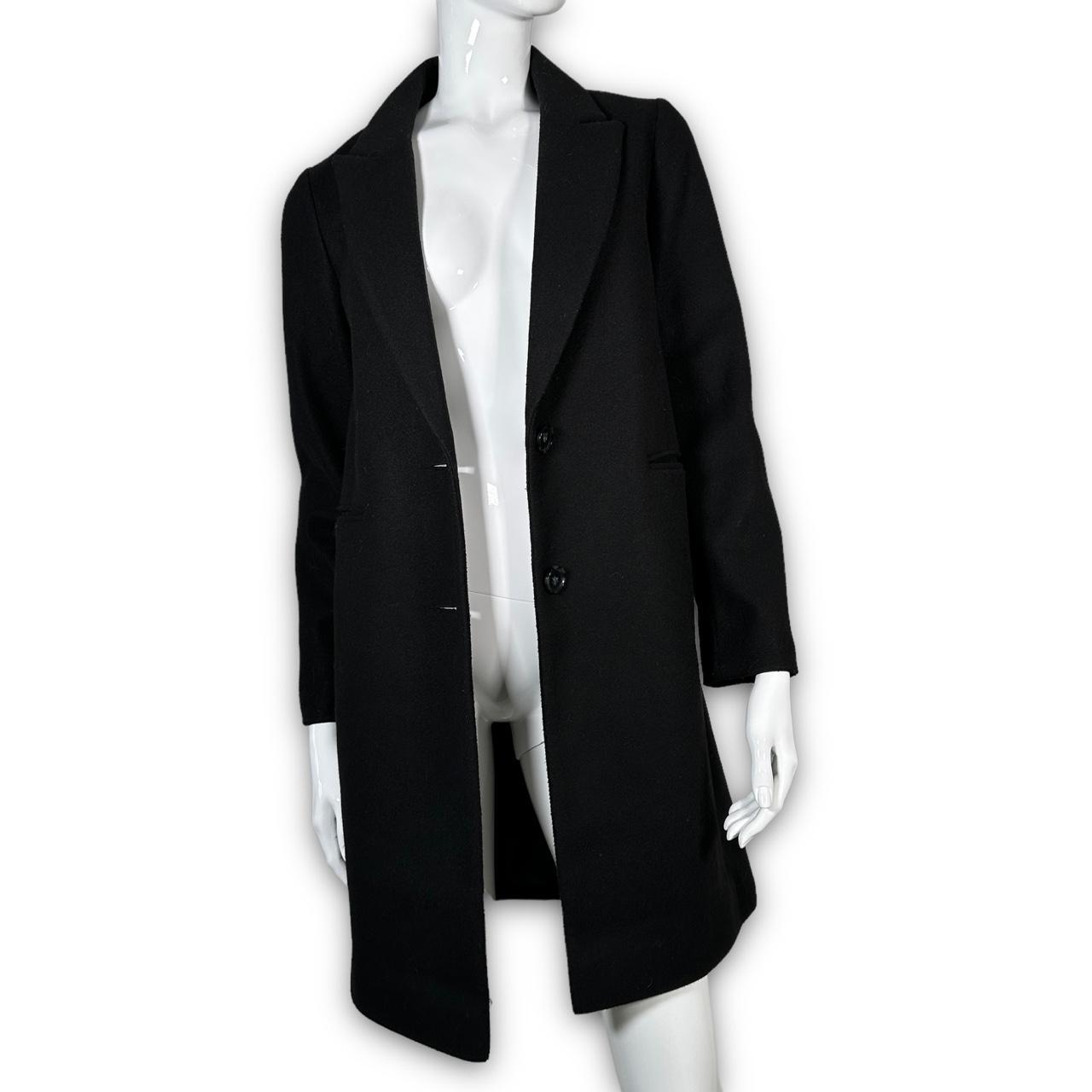 long smart black coat chic, minimal and... Depop