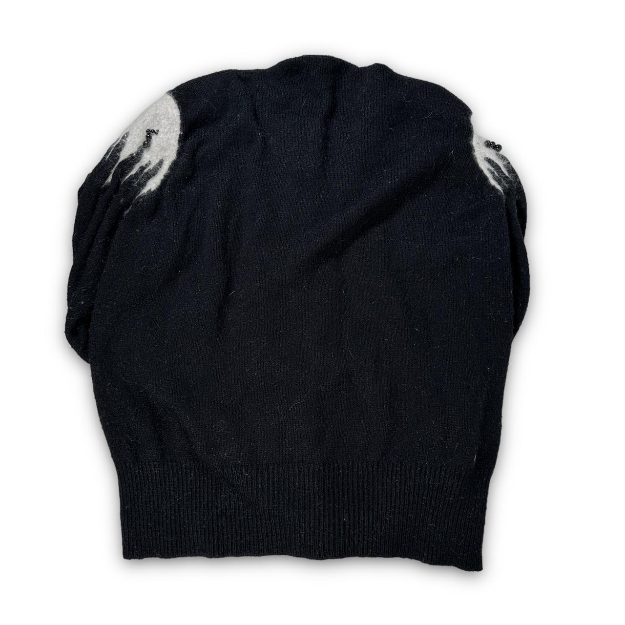 Women's Black and Cream Cardigan Depop