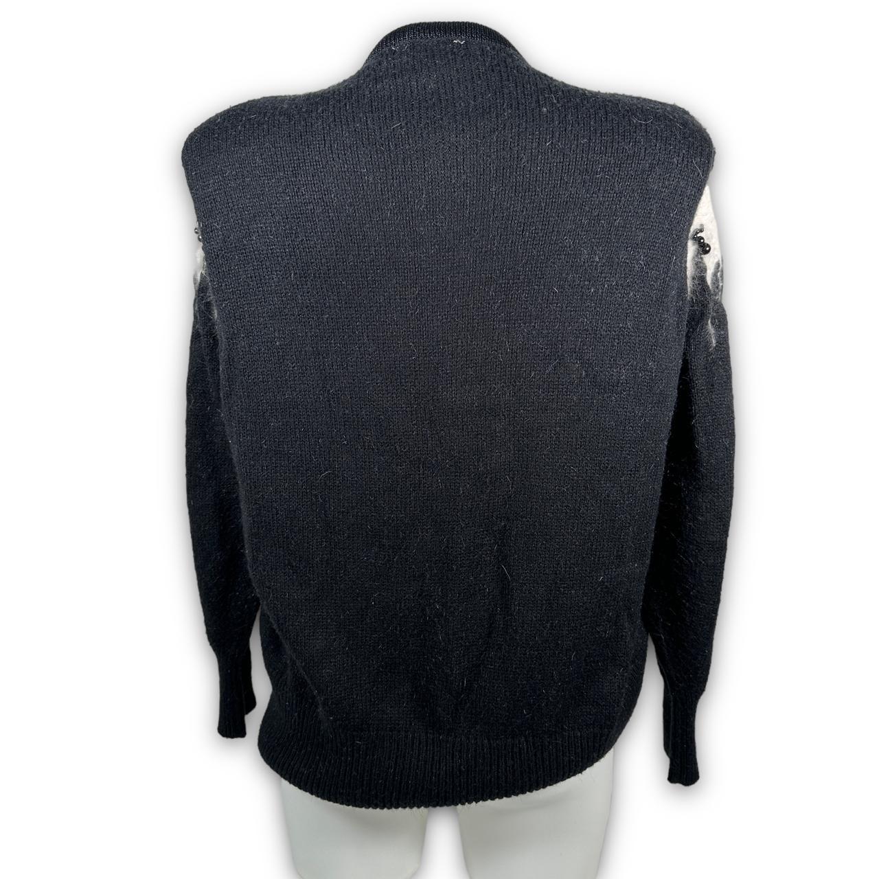 Women's Black and Cream Cardigan Depop