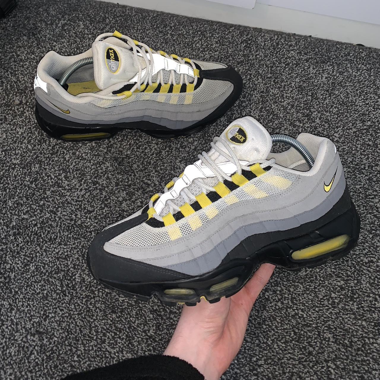 Nike air max 95 OG 2011 pair tour yellow grey uk 9... - Depop