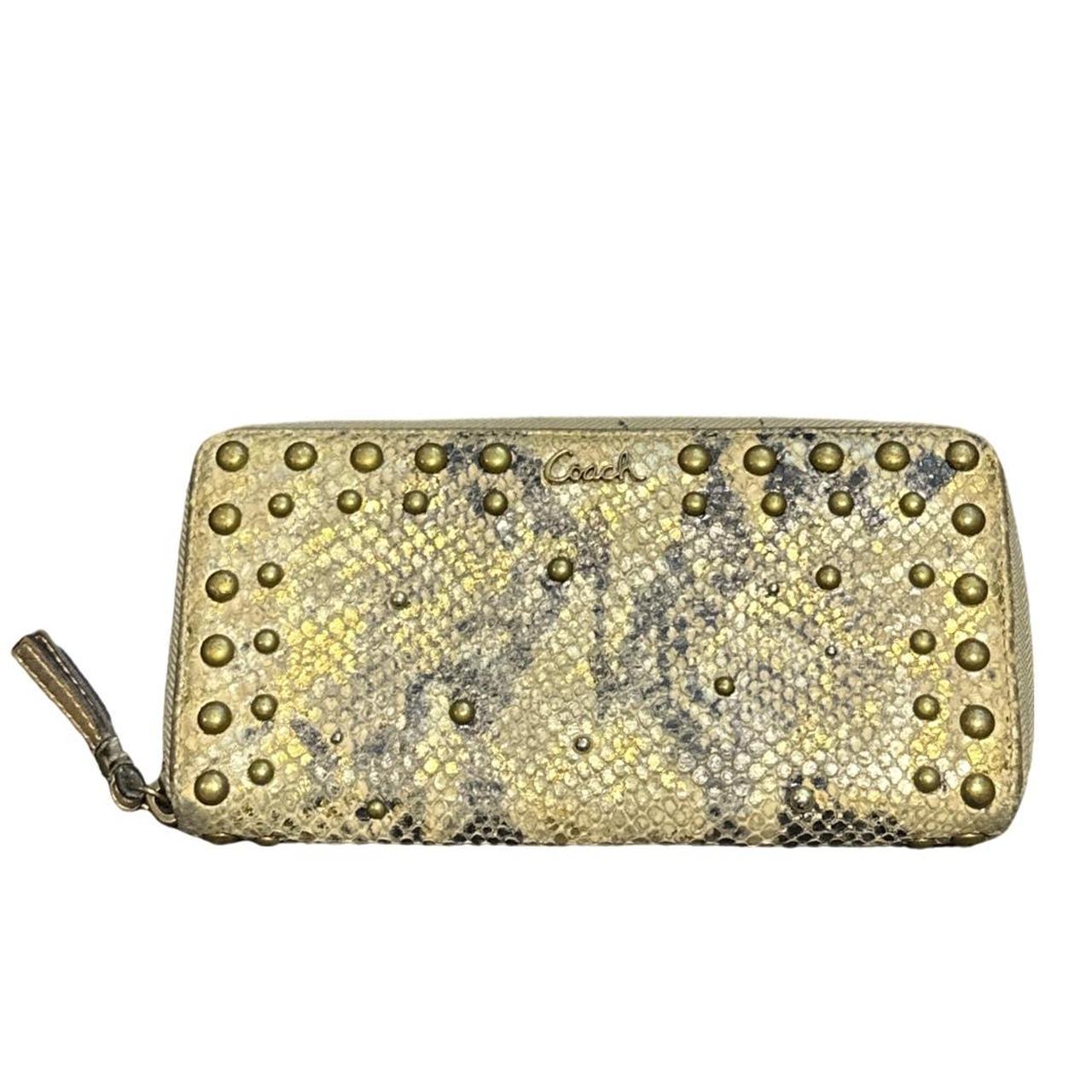 Coach Metallic Snakeprint Wallet Studs sale Zipper