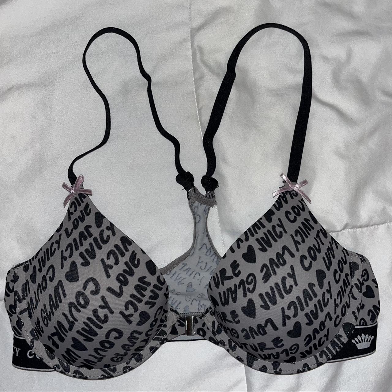 Juicy Couture, Intimates & Sleepwear, Juicy Couture Black White Leopard  Print Mesh Triangle Bra 34c Y2k