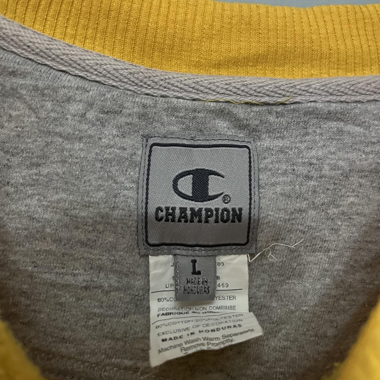 Vintage oversized yellow champion sweater /... - Depop