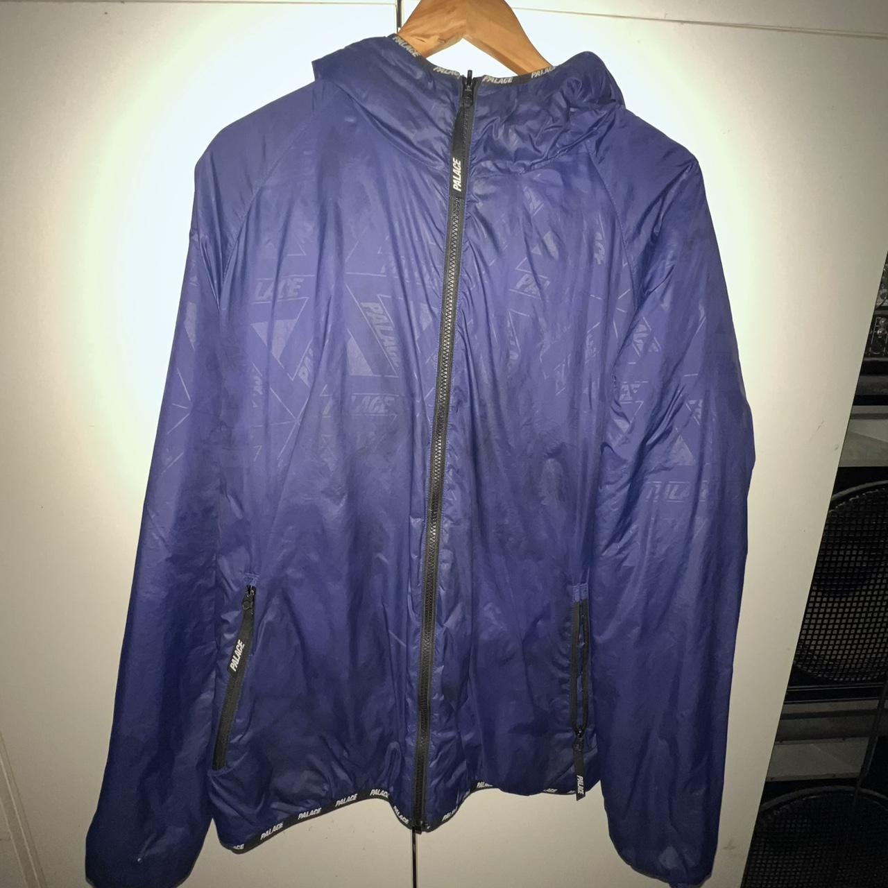 Palace reversible puffer coat jacket blue XL Small... - Depop