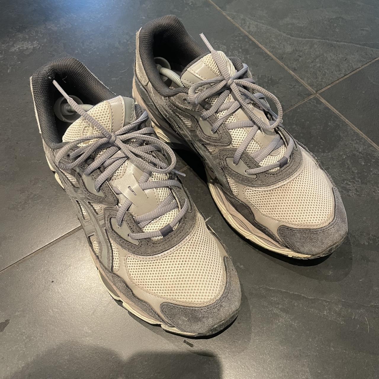 Asics Gel-NYC trainers in cream and grey Size UK... - Depop