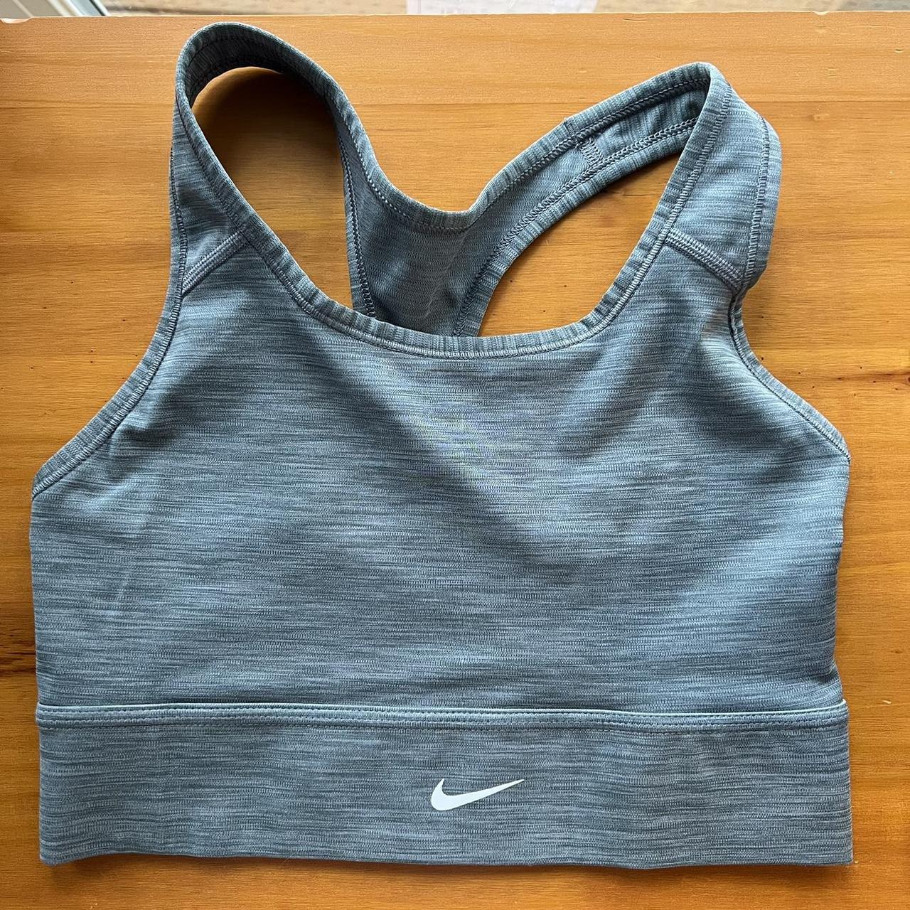 nike swoosh long line sports bra 🏋🏼‍♀️ color is smoke... - Depop