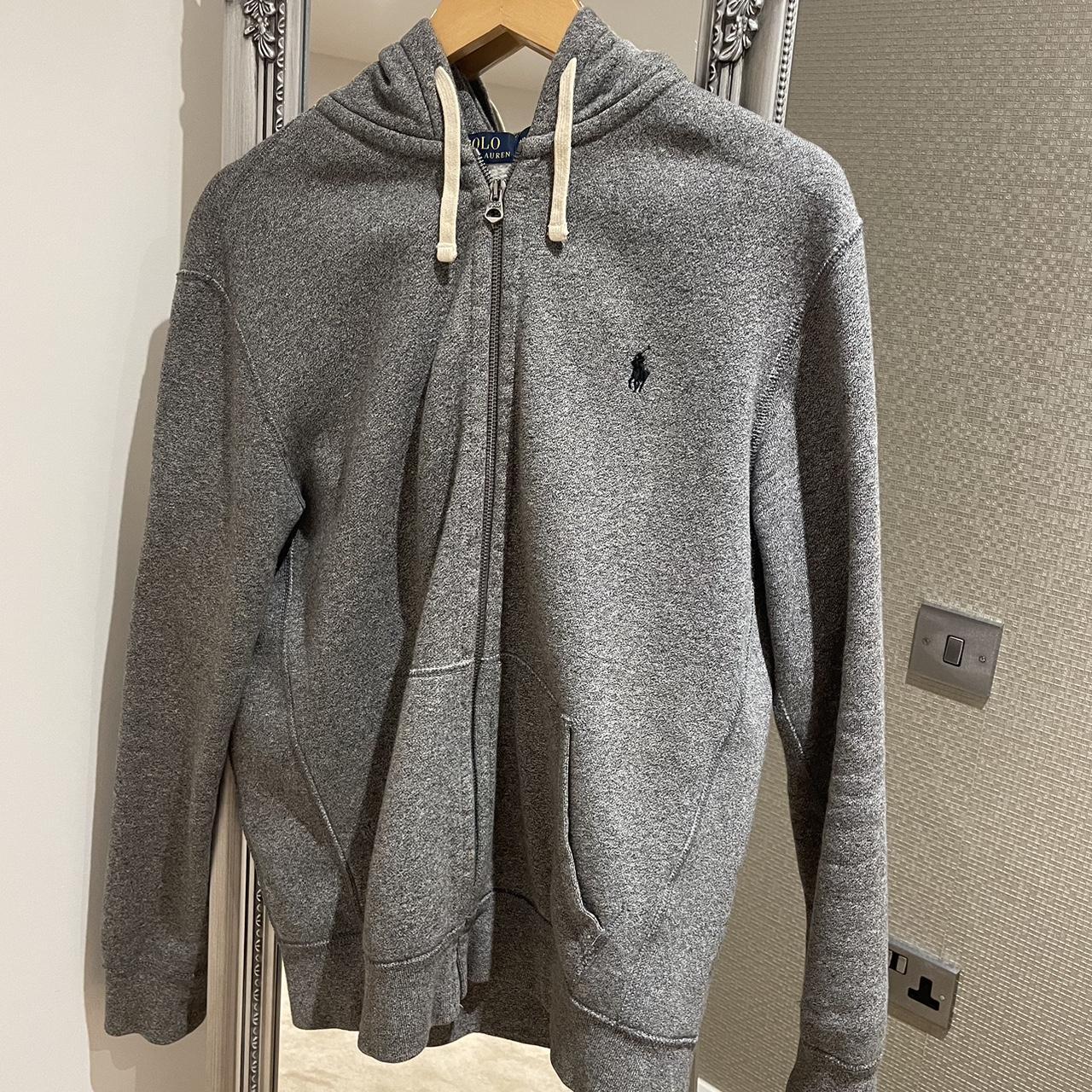 Dark Grey Ralph Lauren Zip Hoodie - Medium. The... - Depop