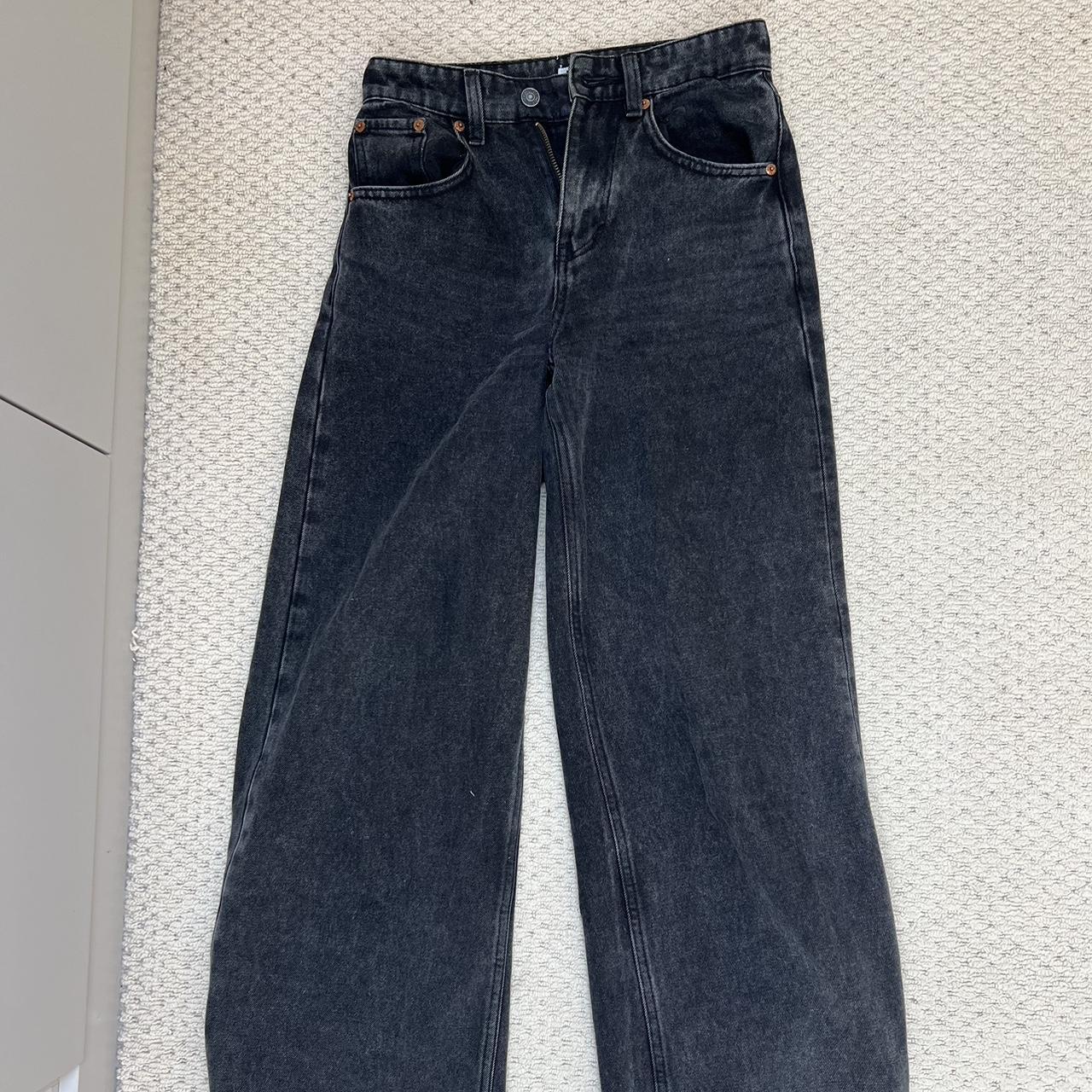 Black motel wide leg jeans Soooo flattering fits a... - Depop