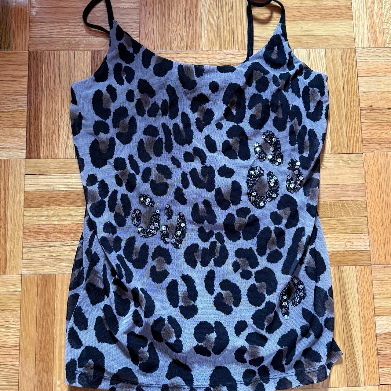 Leopard print-tank-top - Depop