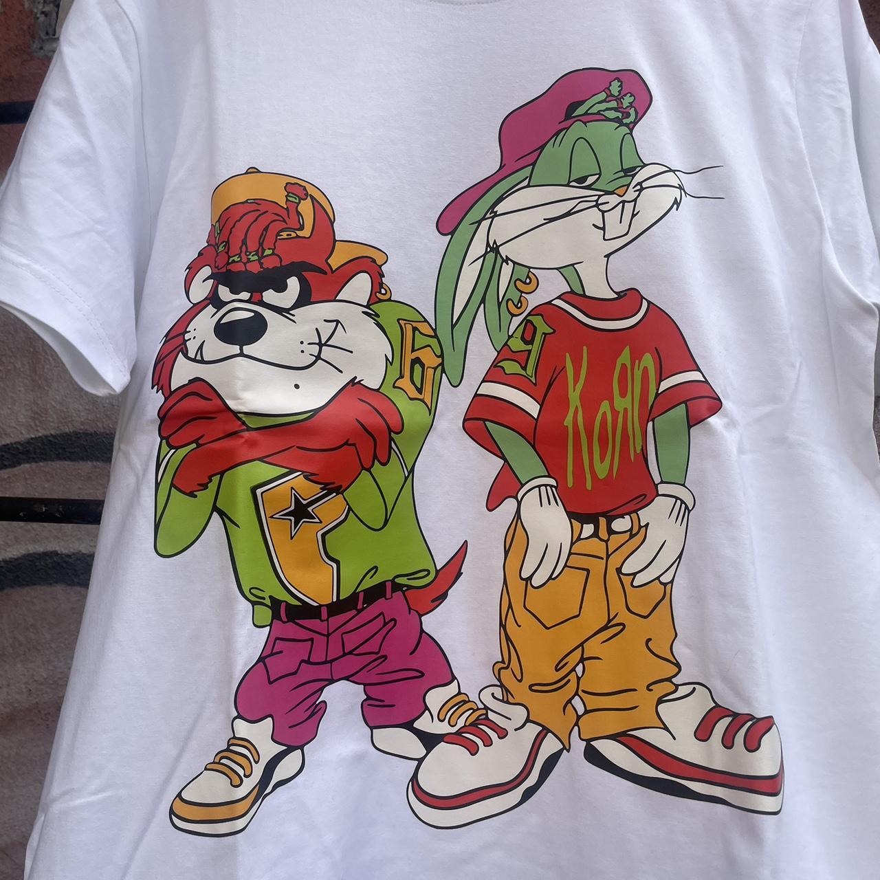GAG NYC Bugs Bunny and Taz white t-shirt | Depop