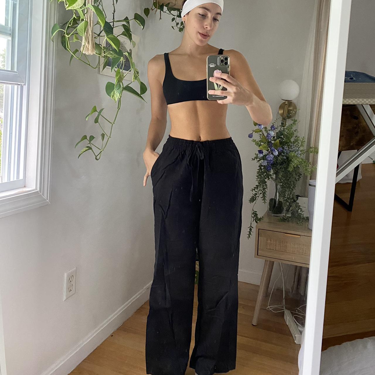 Black H&M Linen Pants Used a handful of times.... - Depop