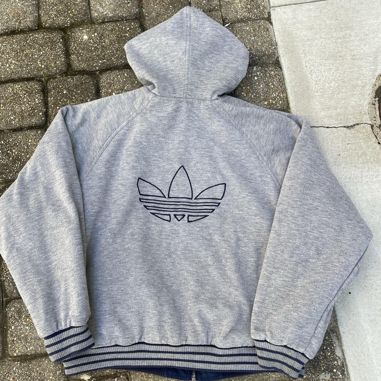 Adidas Men's Navy and Grey Jacket | Depop