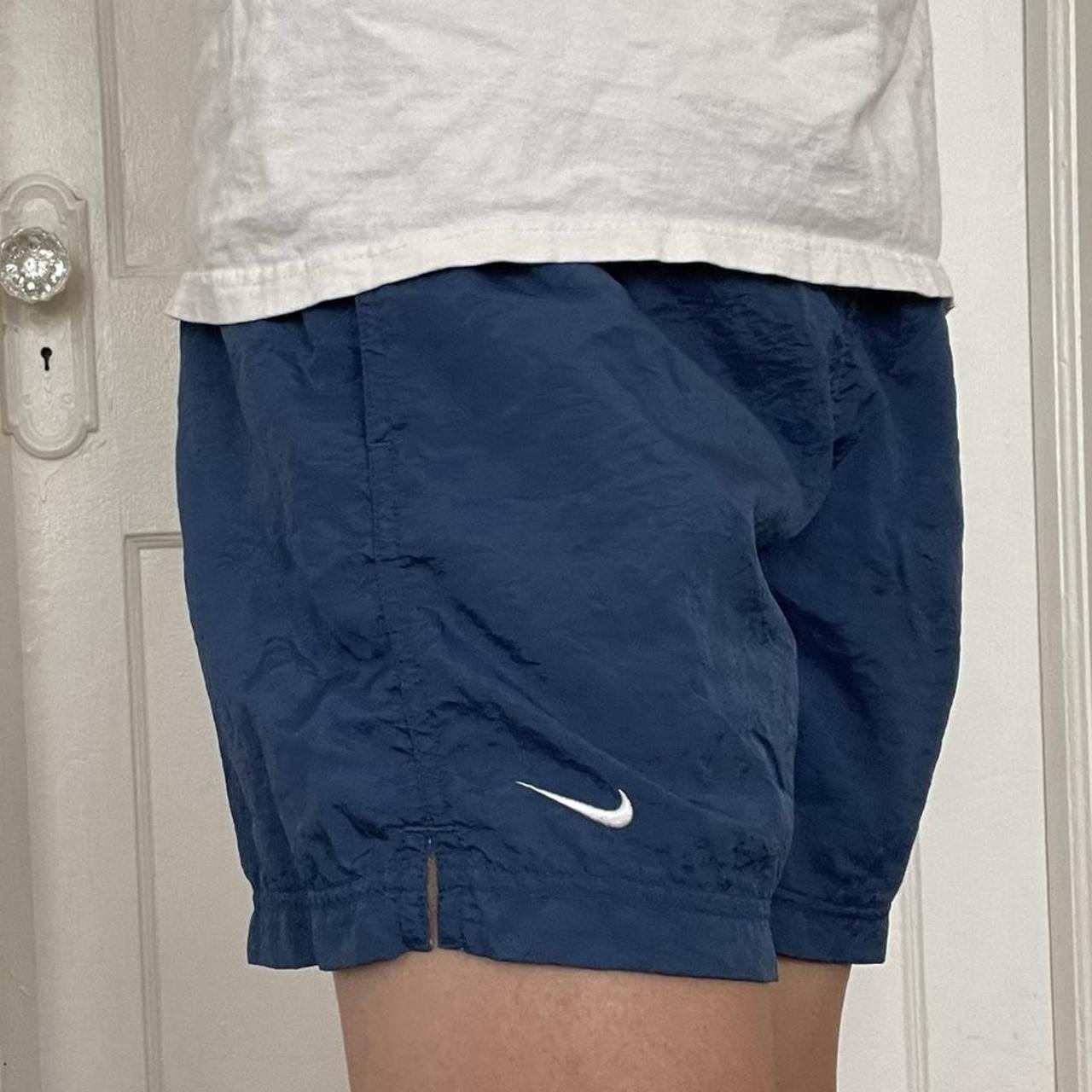 Vintage 90s nylon Nike shorts with embroidered... Depop