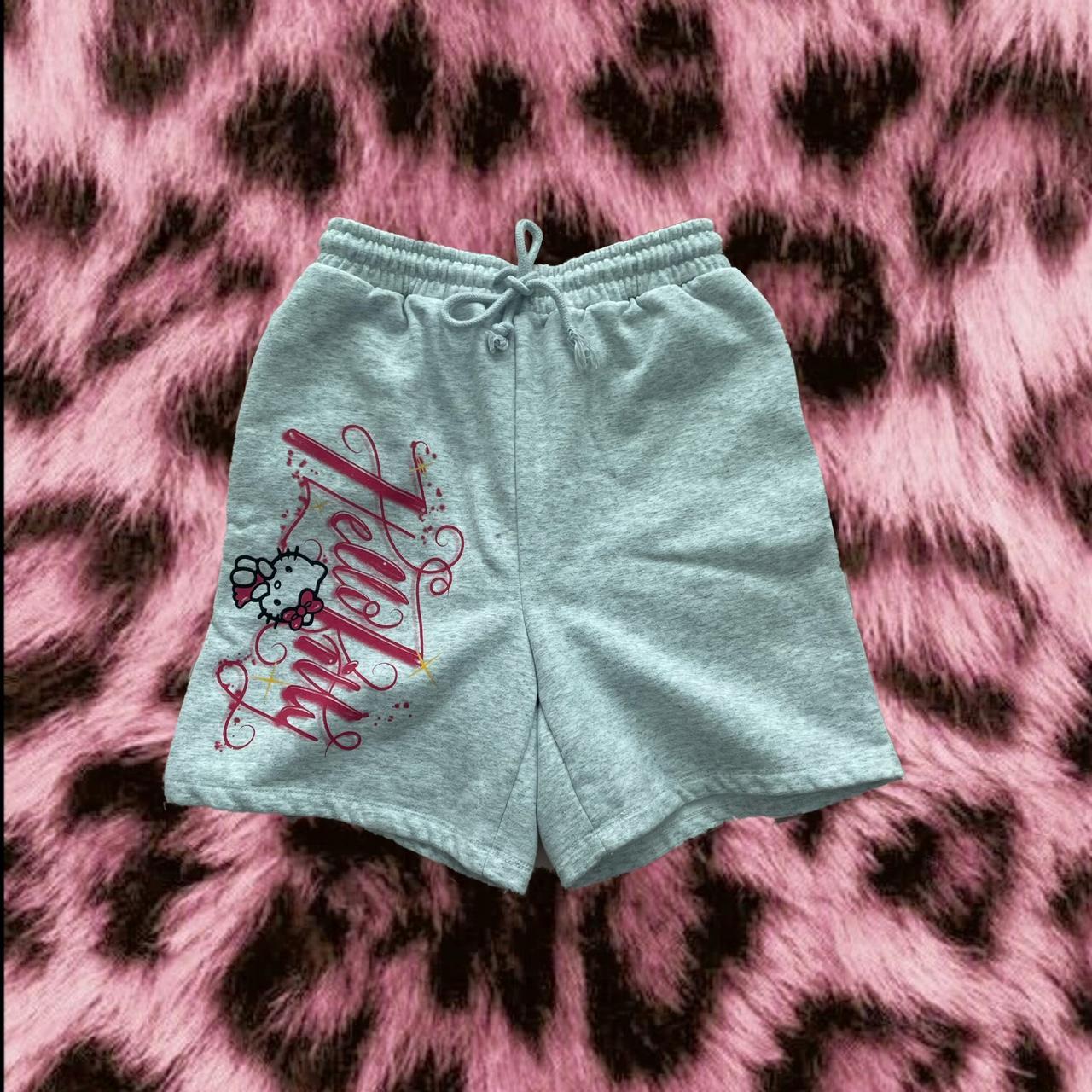 New Girl Order Womens Grey And Pink Shorts Depop