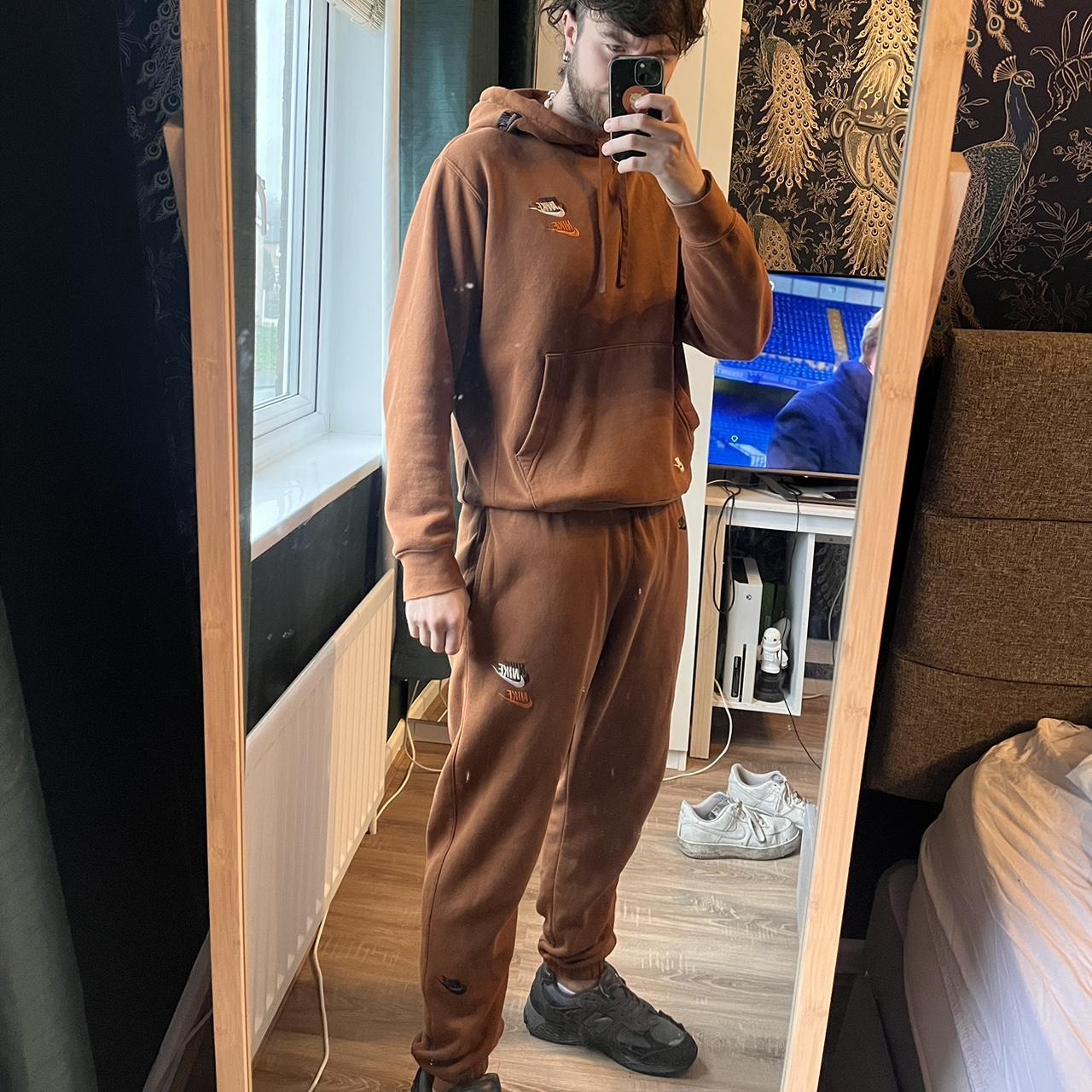 Tan on sale nike tracksuit