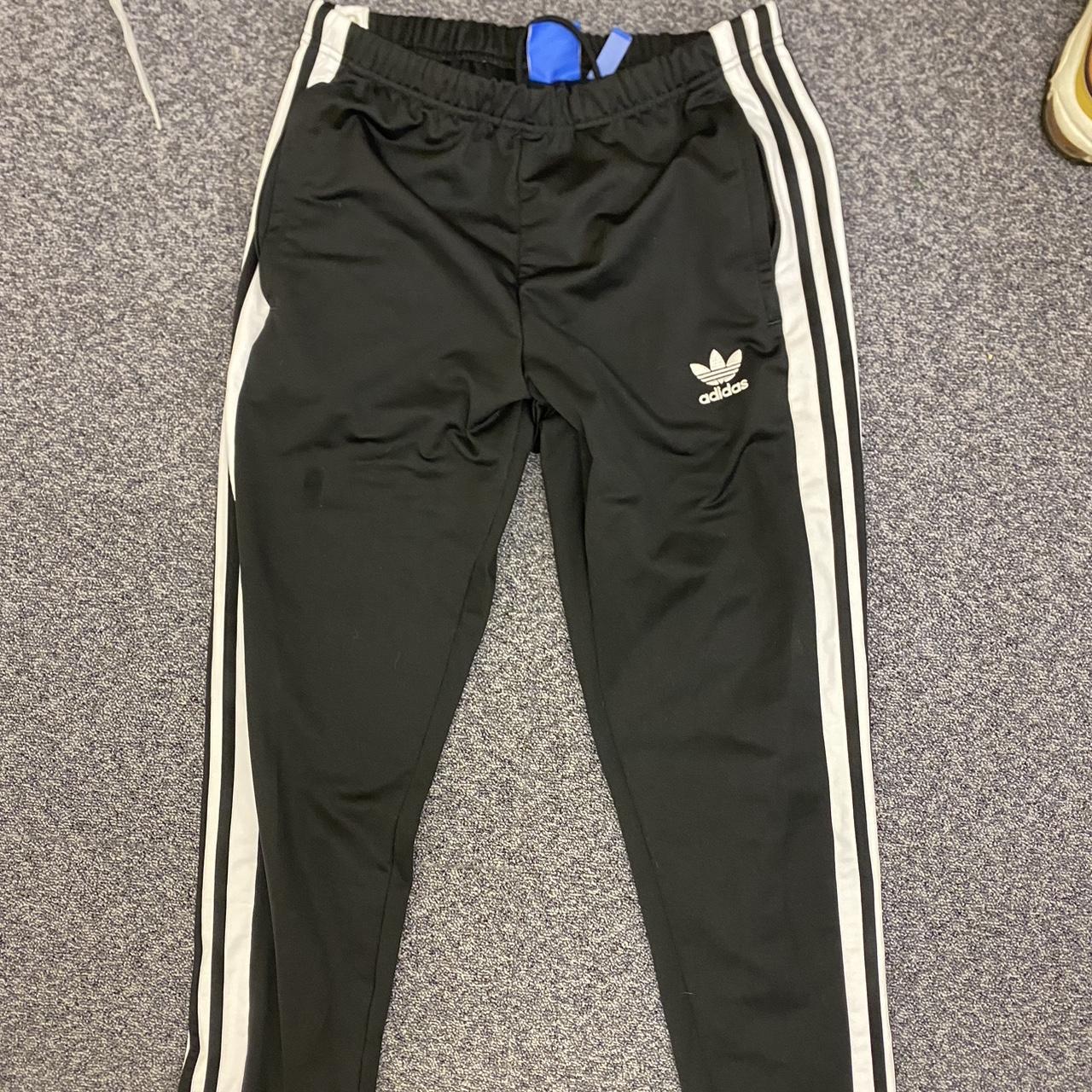 Adidas originals joggers with poppers outlet black