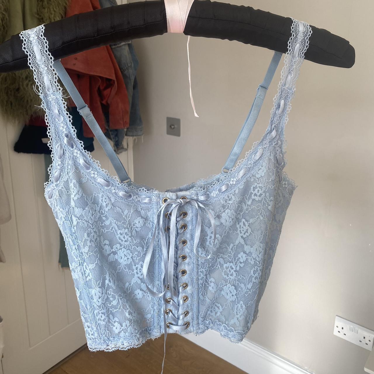 Baby blue corset top Urban outfitters corset... Depop