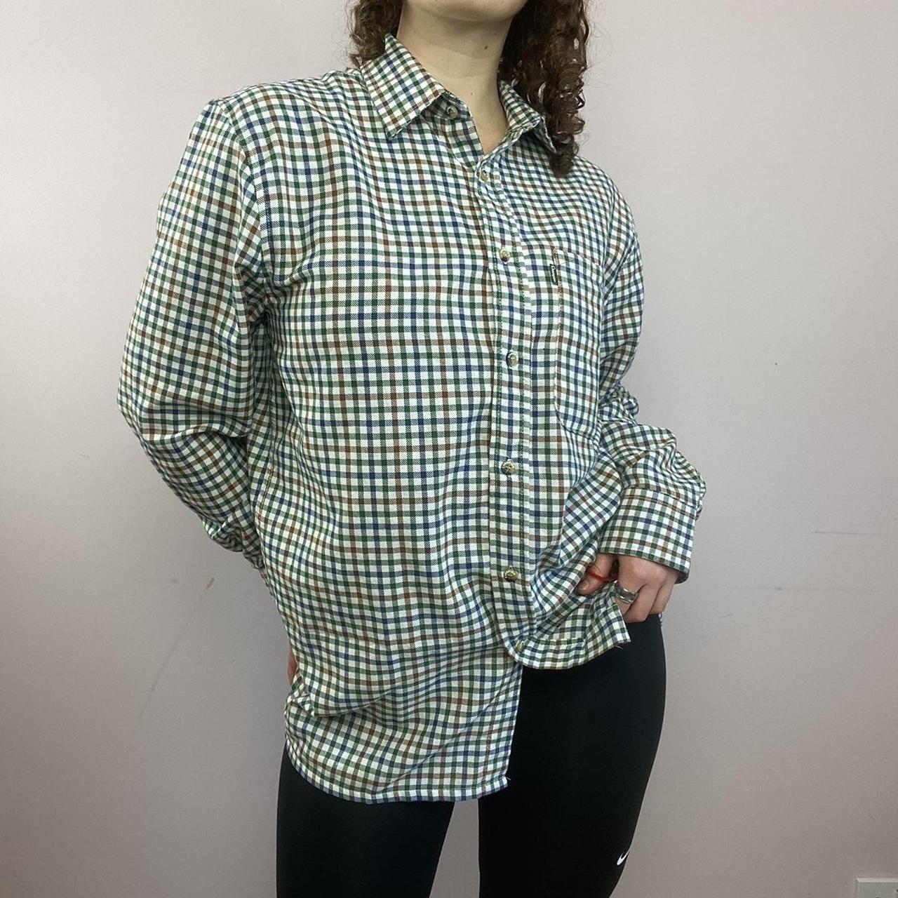 Vintage oversized flannel chequered shirt from. Depop