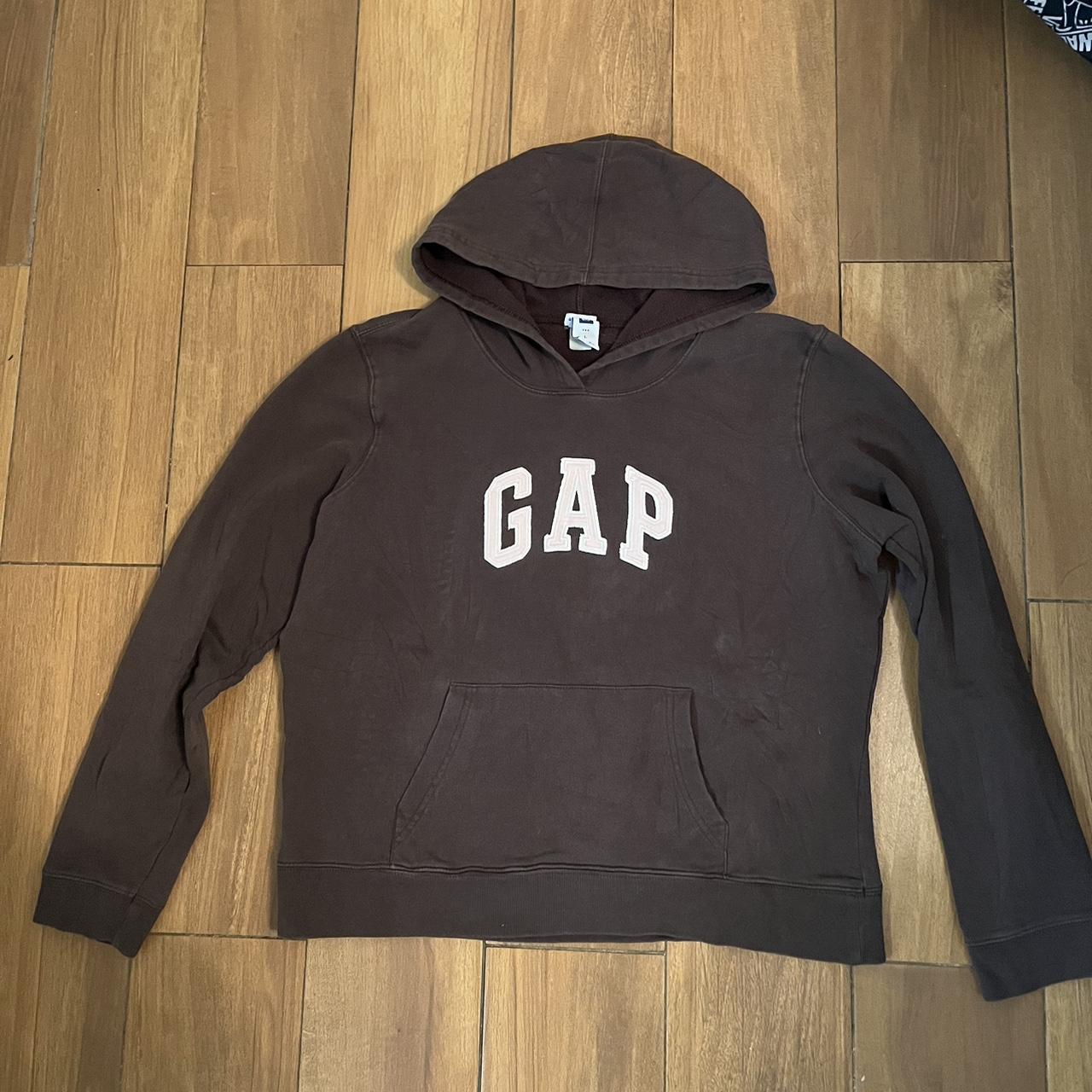 Gap Women's Pink and Brown Hoodie | Depop