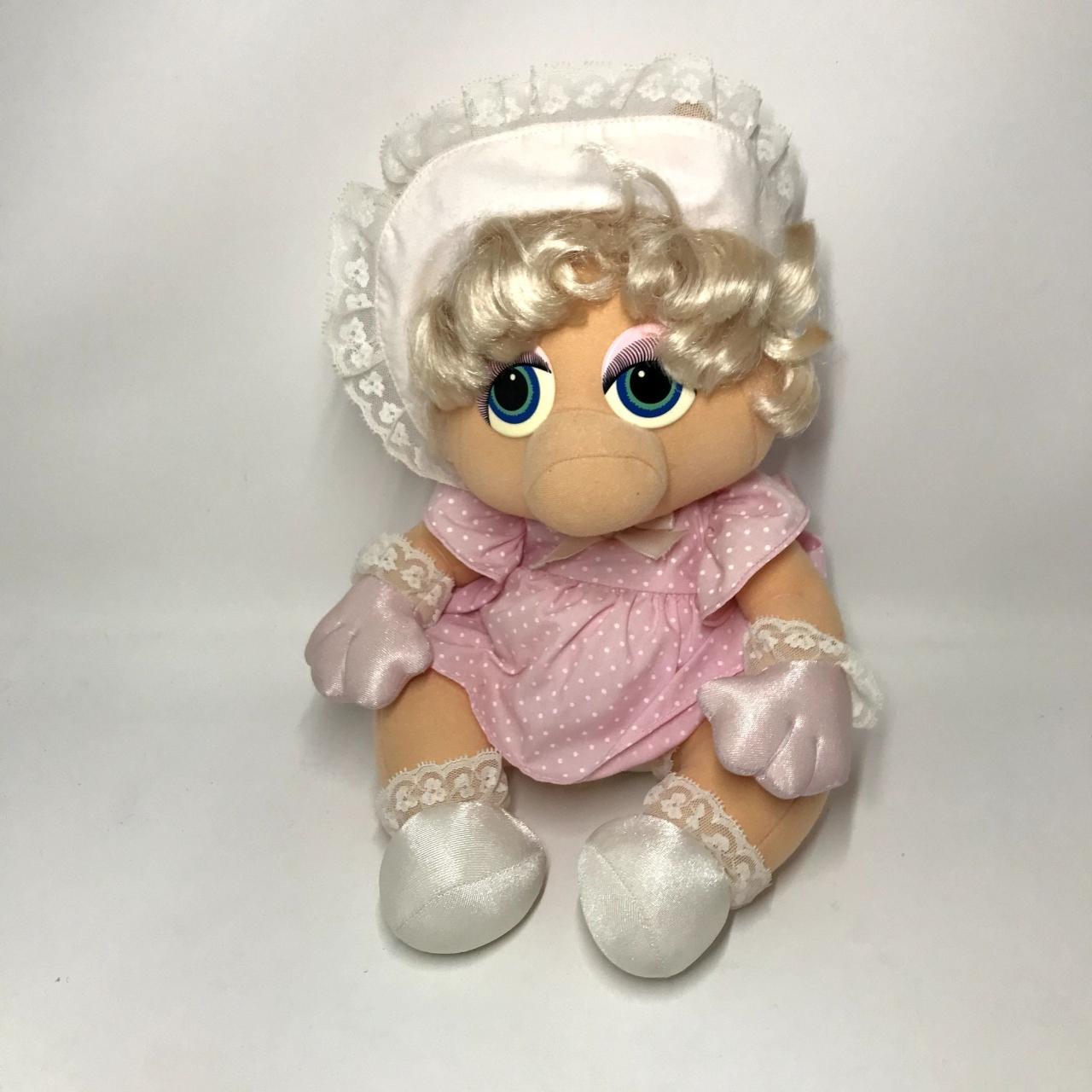 Vintage 1985 Muppet Babies Miss Piggy Pink Polka Depop