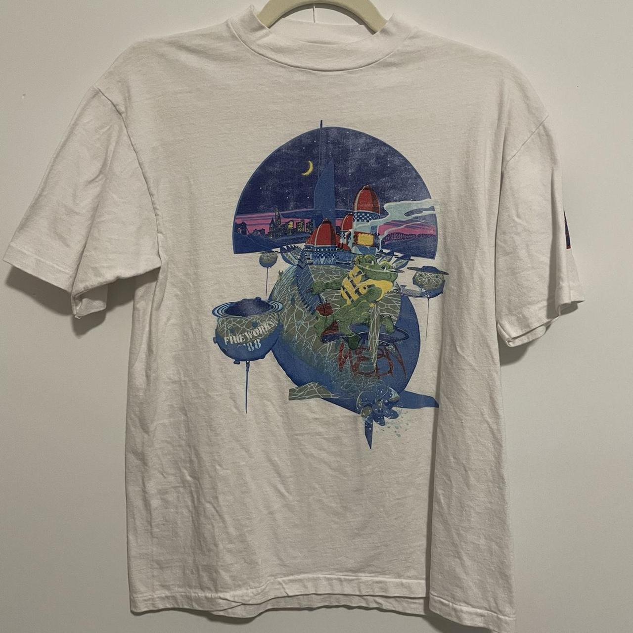 Vintage 80s faded WEBN fireworks submarine graphic t... - Depop