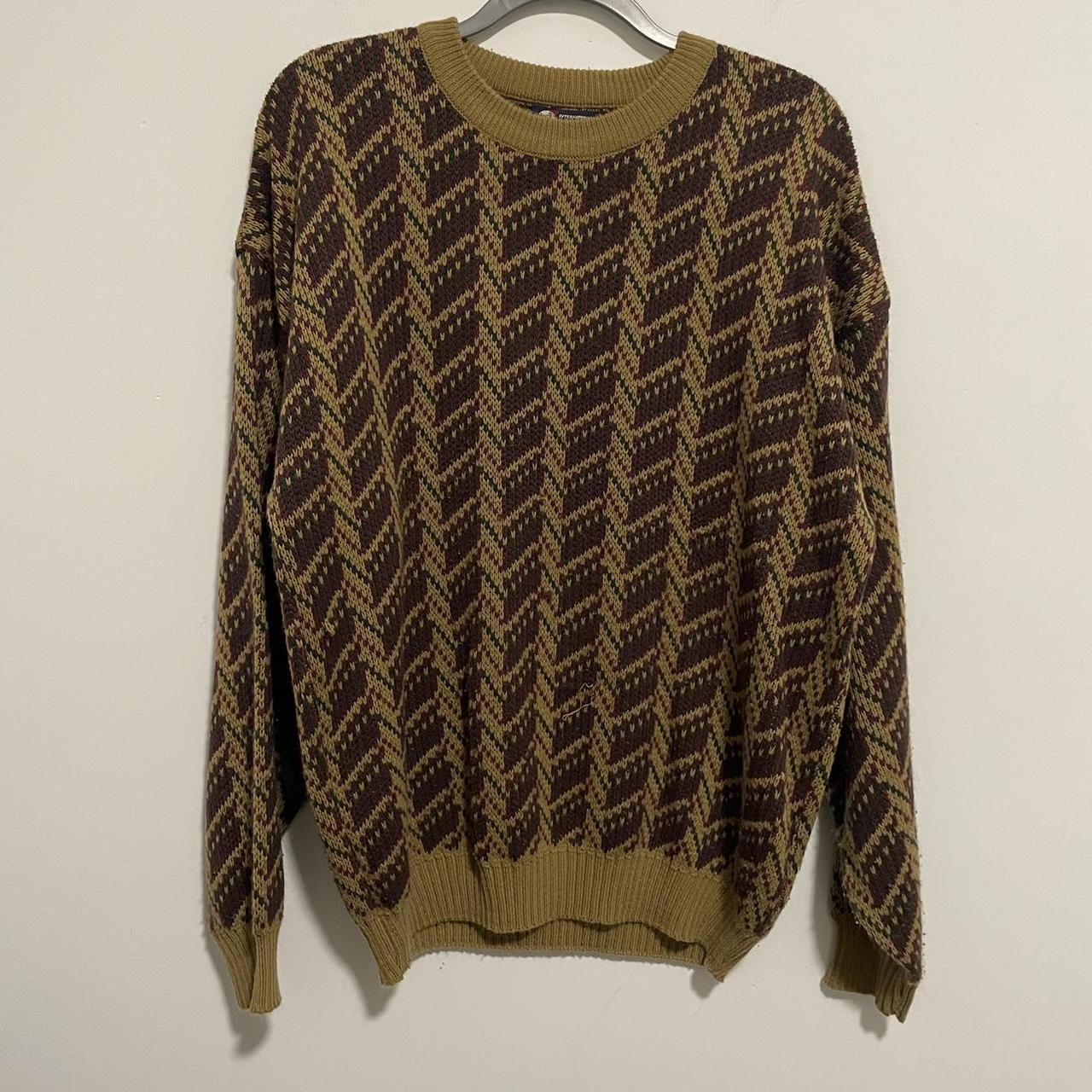 Vintage 90s double knit sweater 📏 size XXL Measures... - Depop