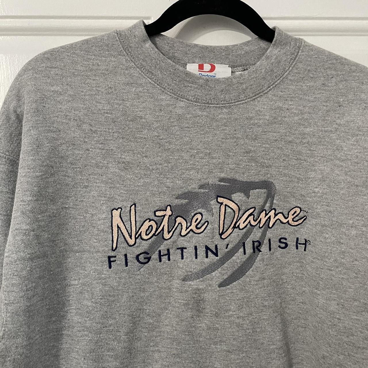 Vintage Notre Dame embroidered deals 90’s crewneck sweatshirt size small oversized