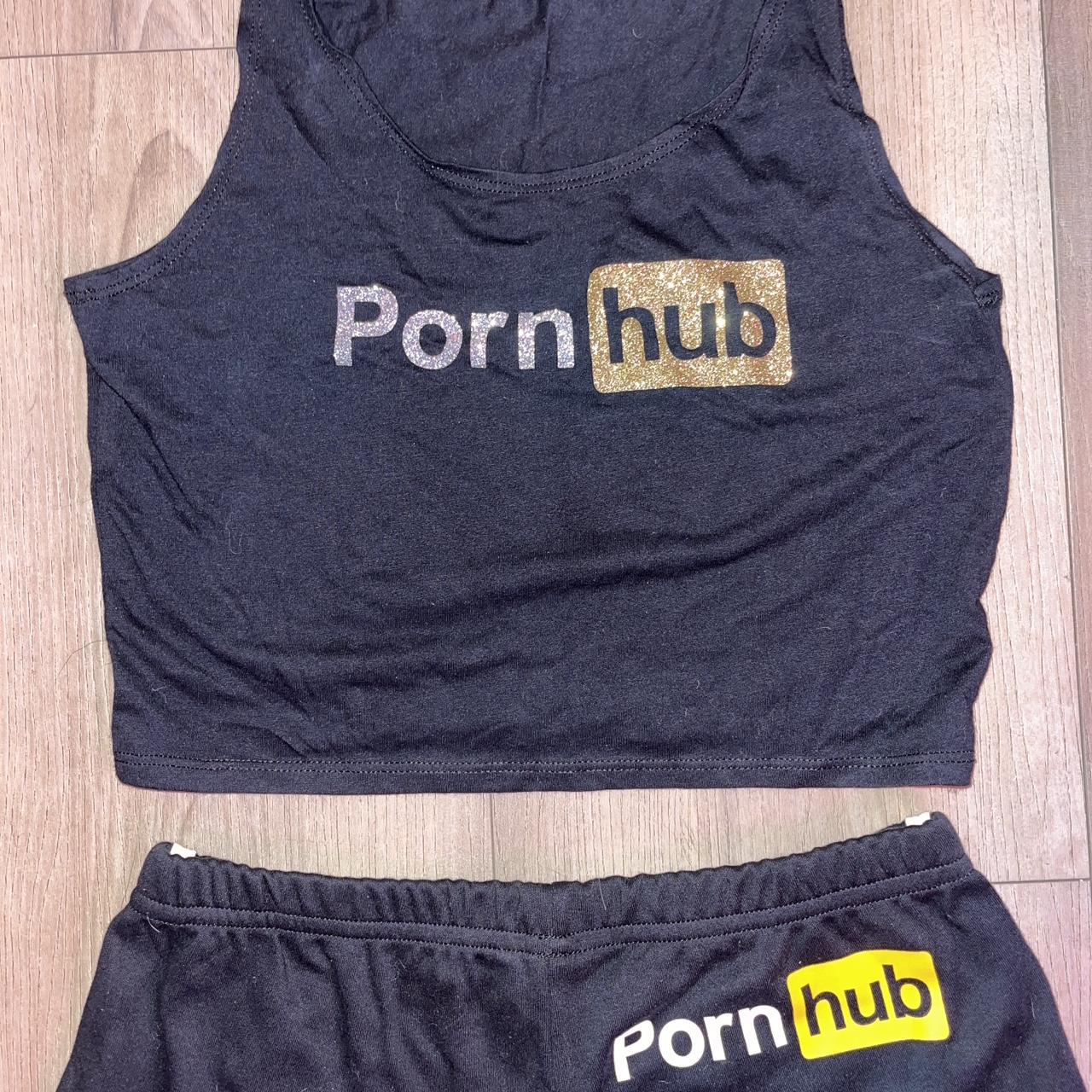 P*rnhub Booty Shorts and Tank Top Combo - Matching...