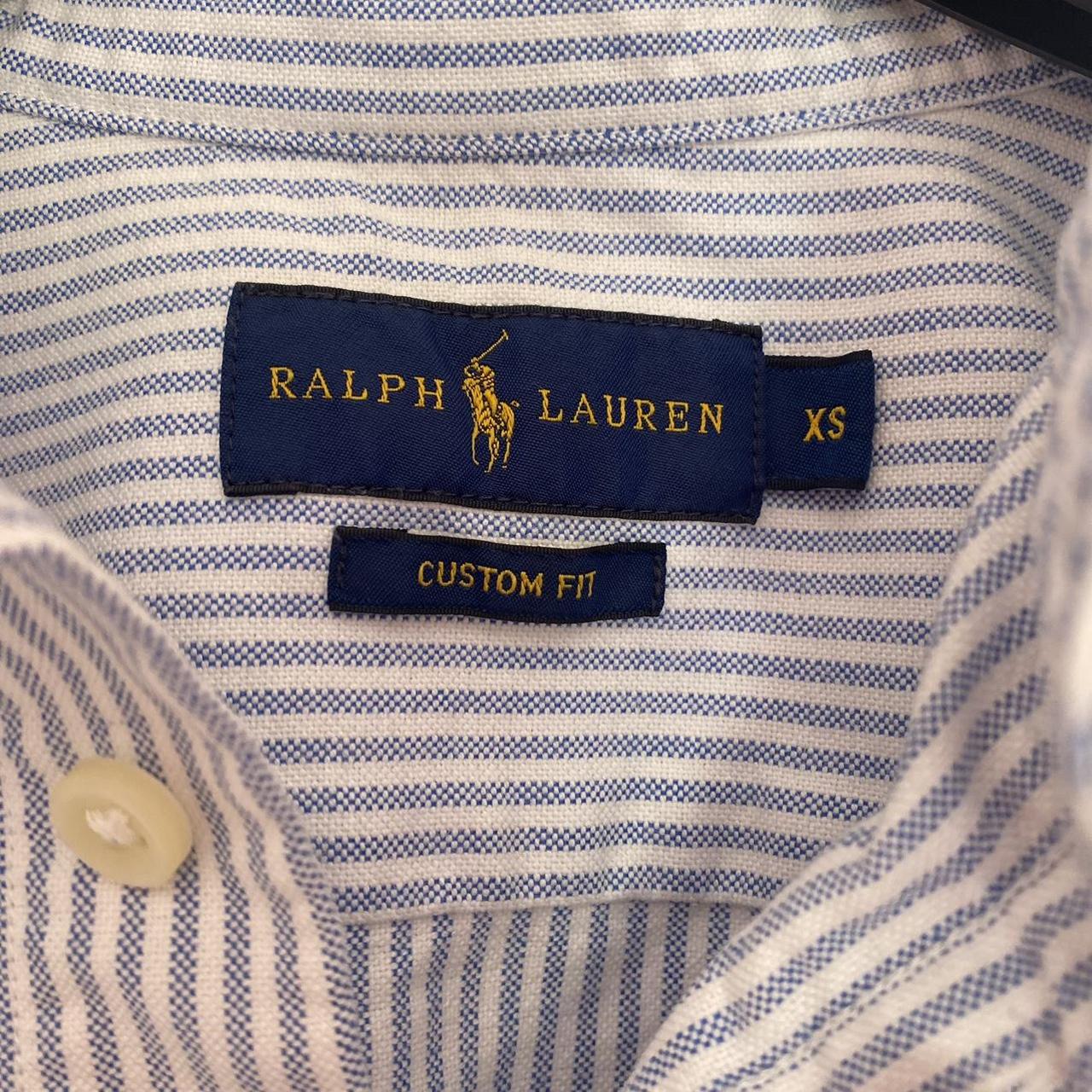 RALPH LAUREN - Blue and White Striped Shirt - long... - Depop
