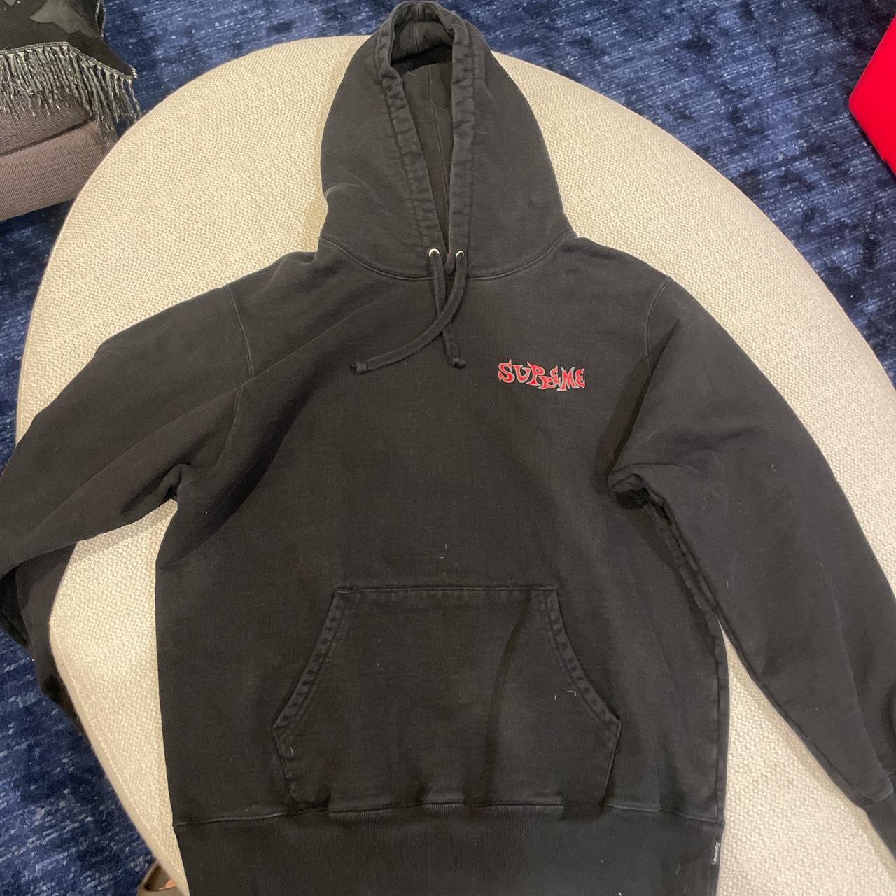 black supreme hoodie - size xl, great oversized - Depop