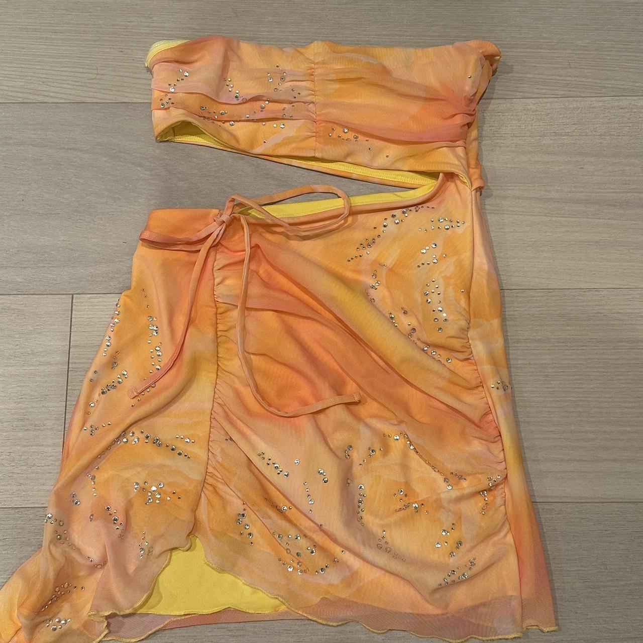 Oh Polly Orange Dress -bottoms built in so it... - Depop