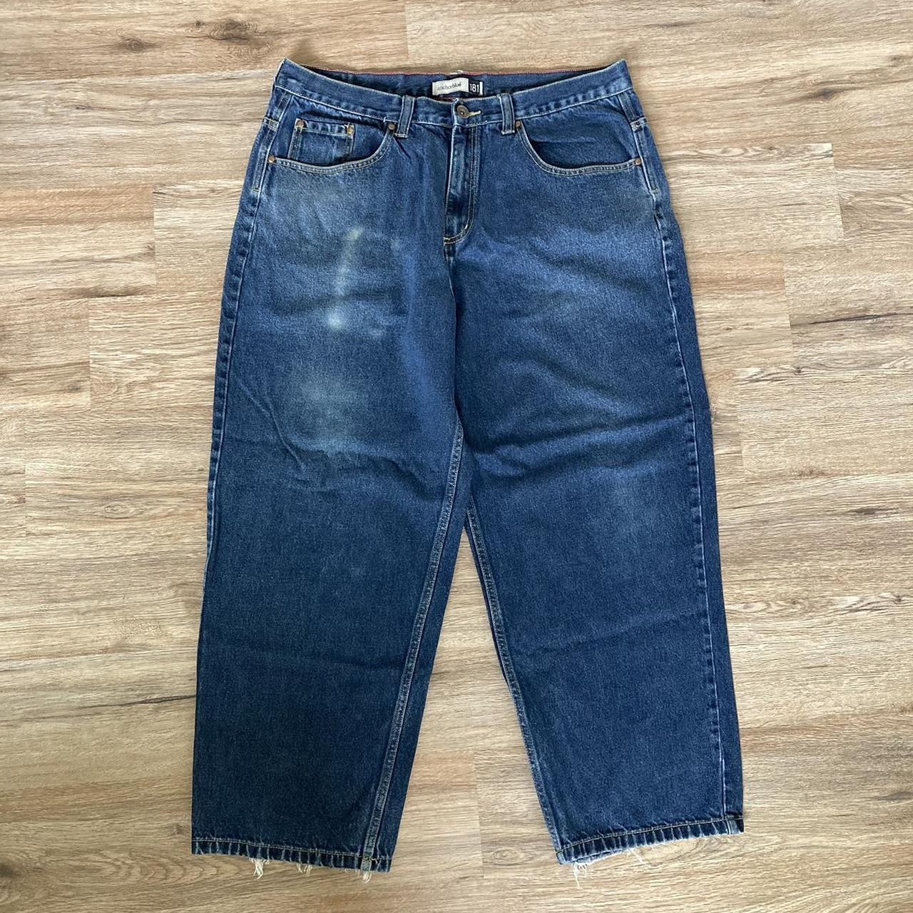 Baggy vintage anchor blue jeans. Really nice and... - Depop