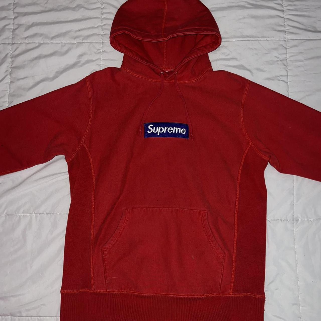 Supreme red and hotsell purple box logo hoodie