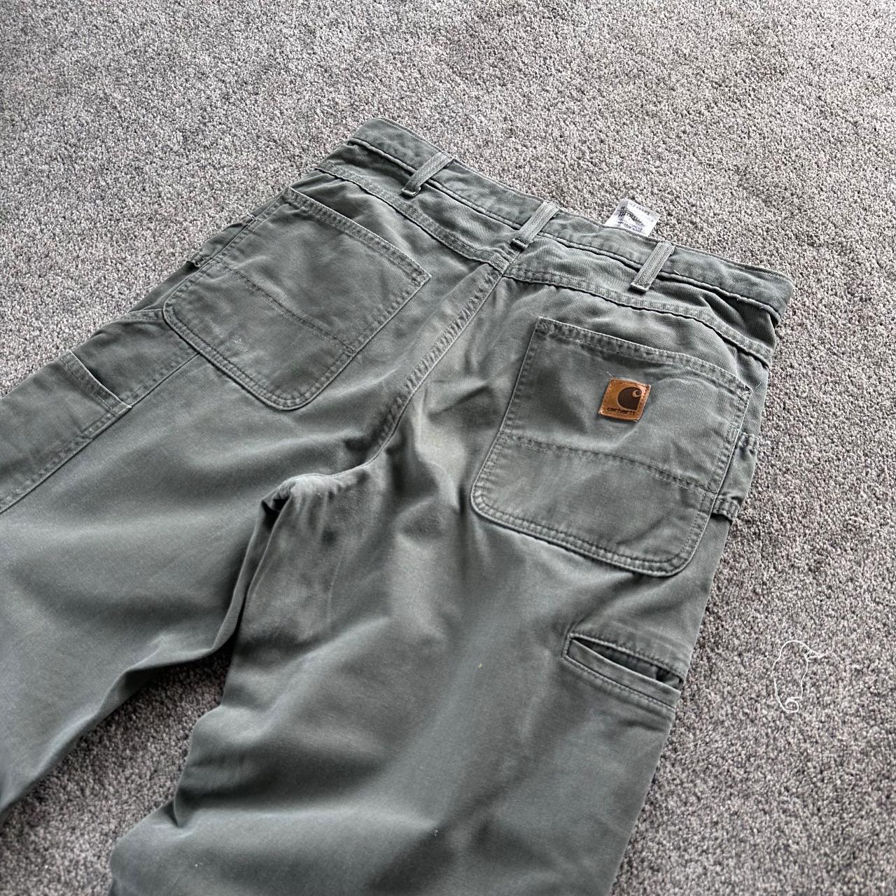 Vintage khaki green Carhartt double knee carpenter... - Depop