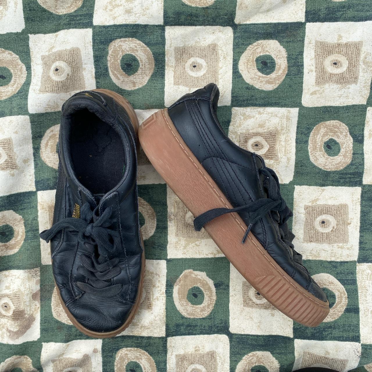 womens black puma basket trainers
