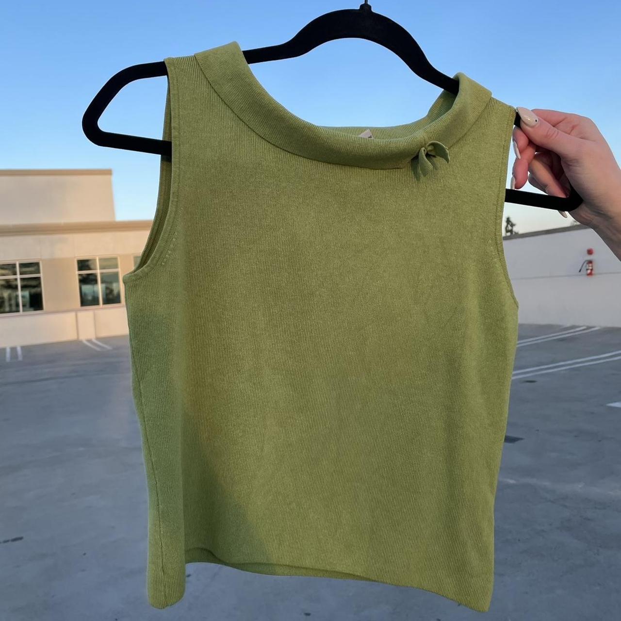 vintage green high neck tank top Depop