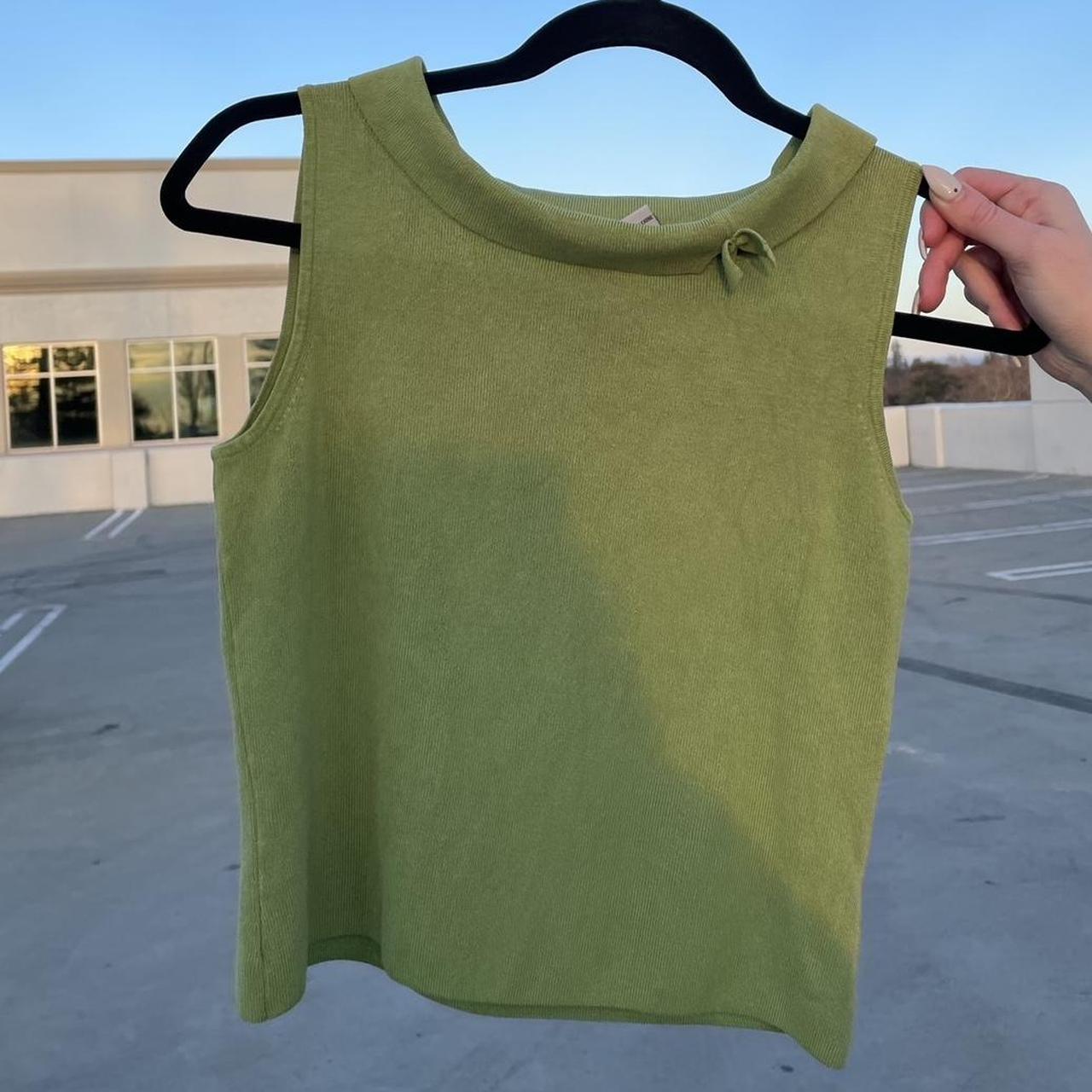 vintage green high neck tank top - Depop