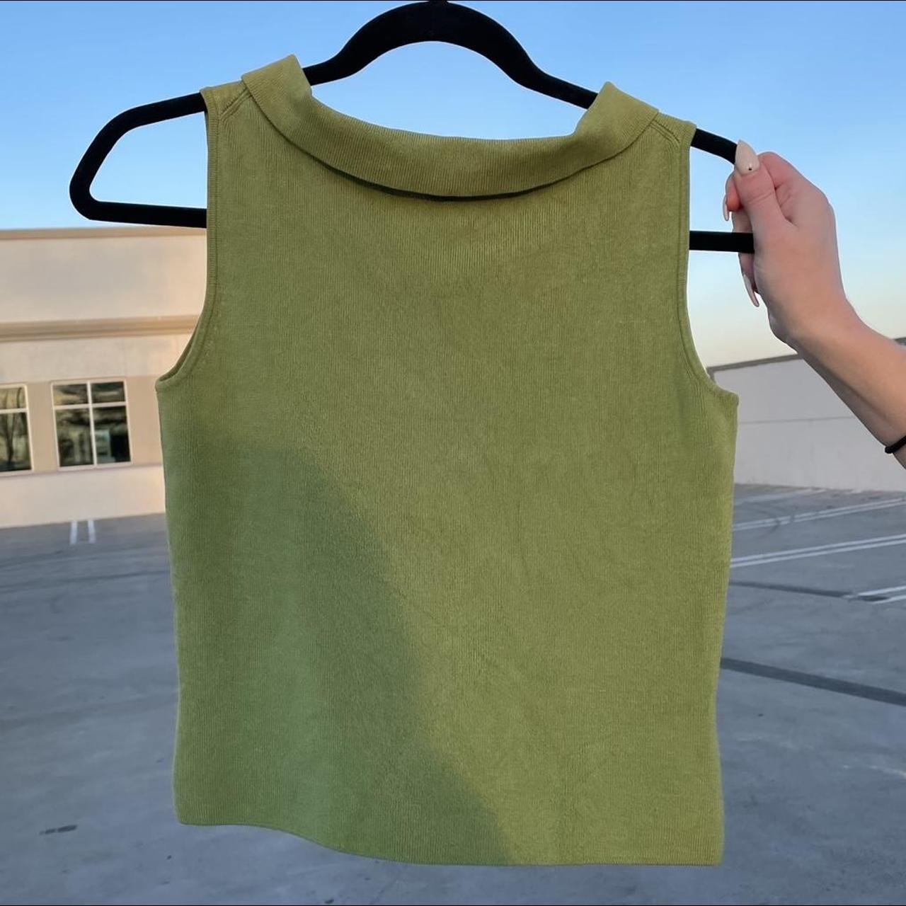 vintage green high neck tank top Depop