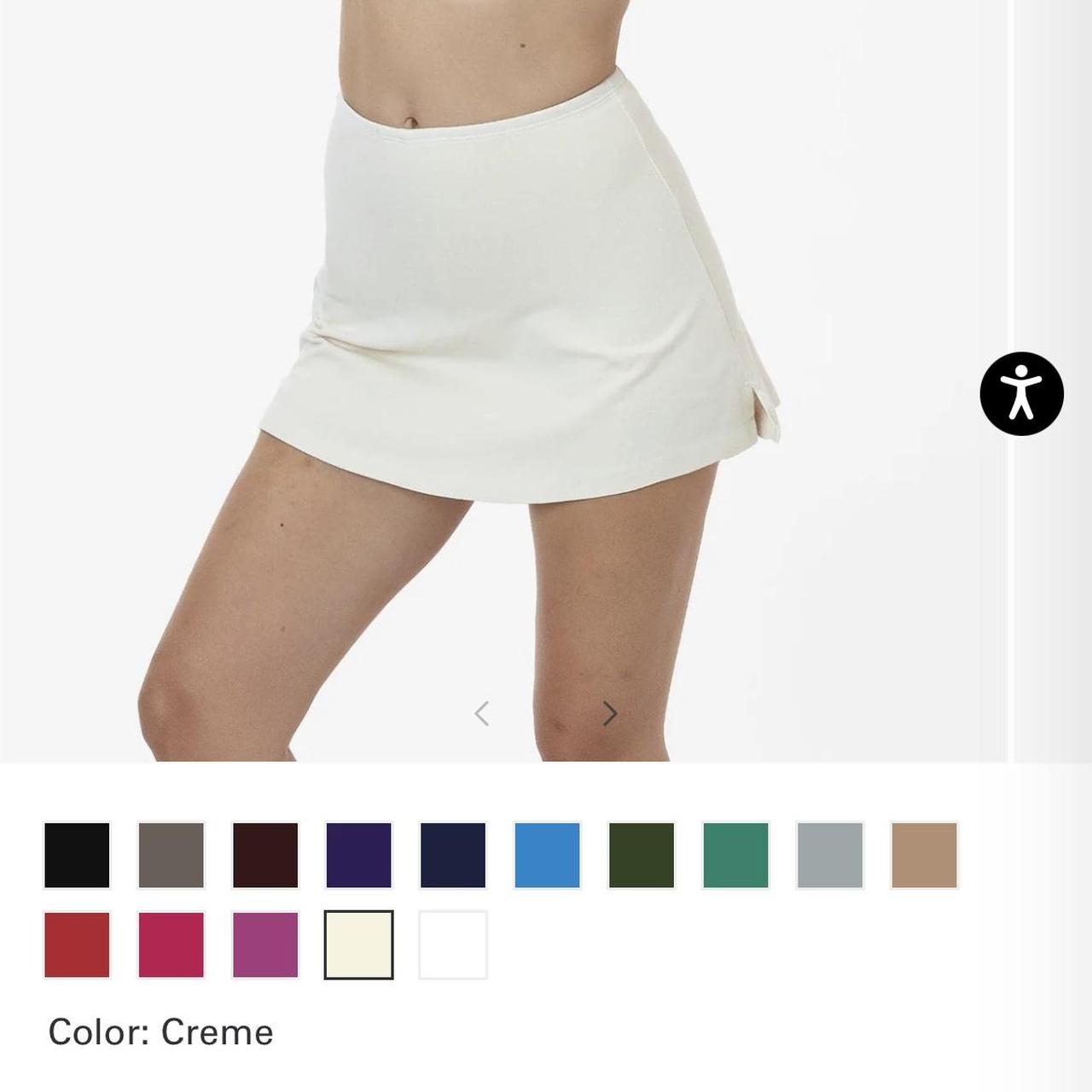 American Apparel Women's Cream and White Skirt Depop