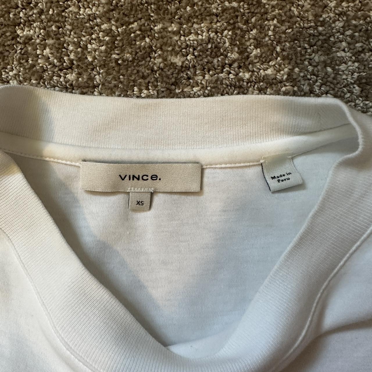 vince women's white t shirt