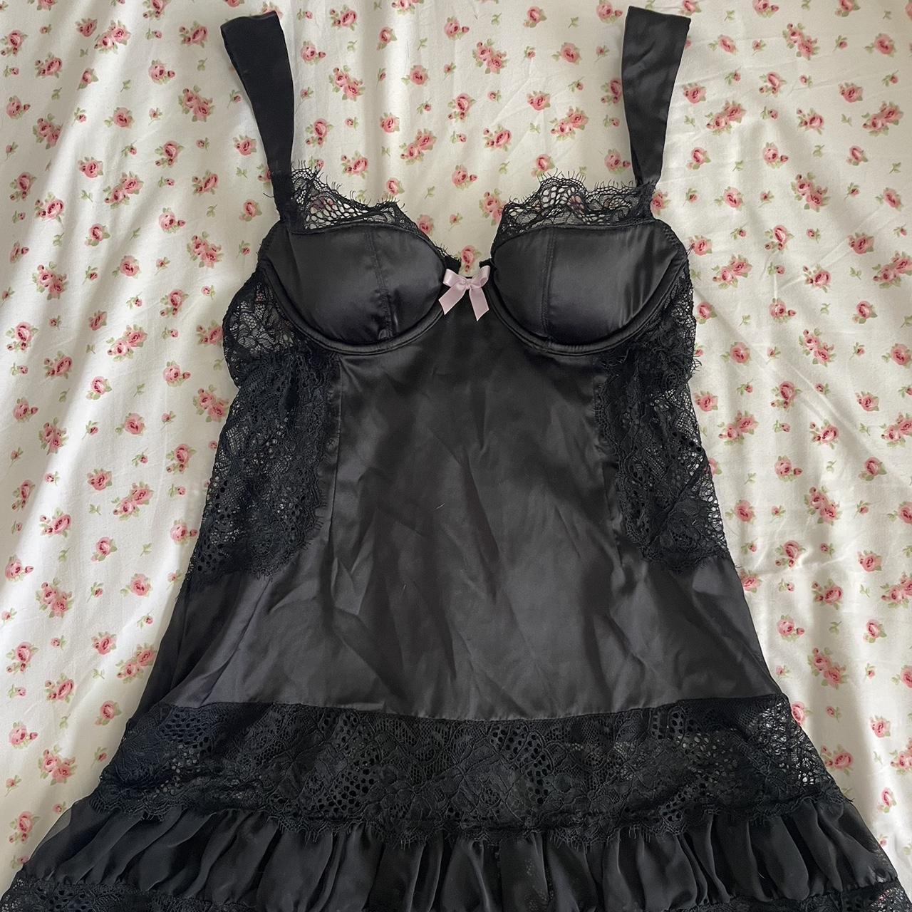 Victoria's Secret Women's Black and Pink Dress | Depop