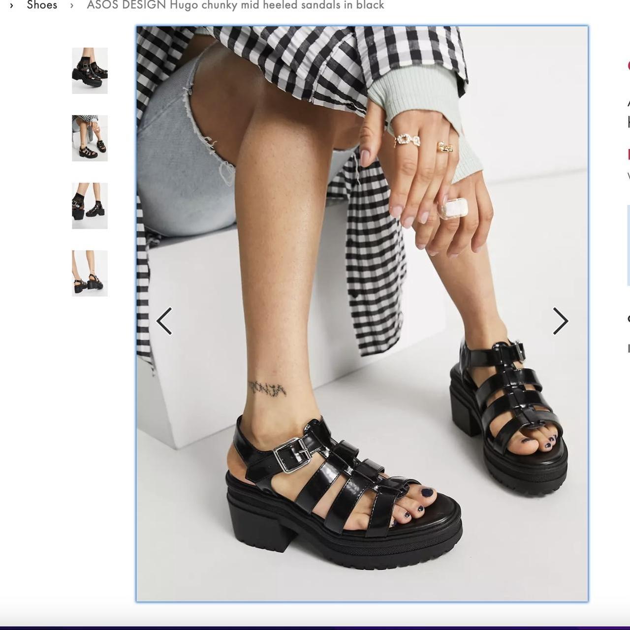 asos black strappy heels