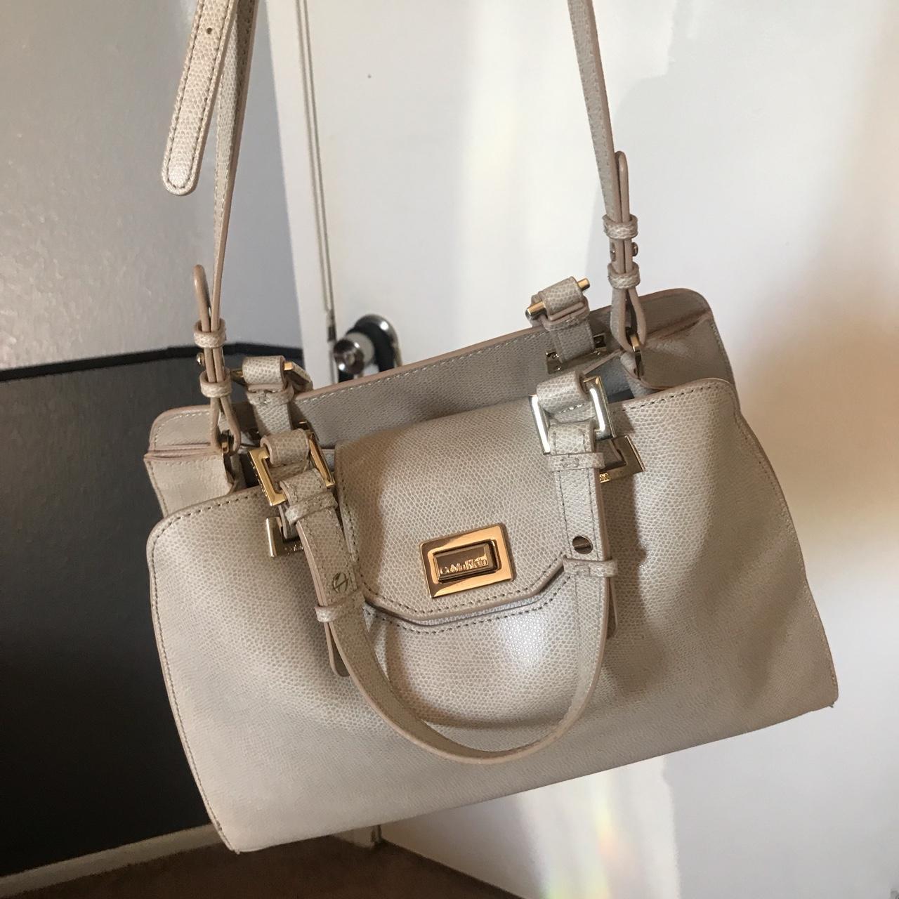 Calvin Klein Women's Marble Beige Cream Crossbody - Depop